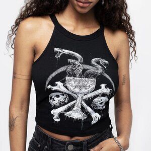 Disturbia x Mark Riddick Temptation Snakes Racer Back Tank Top US 4